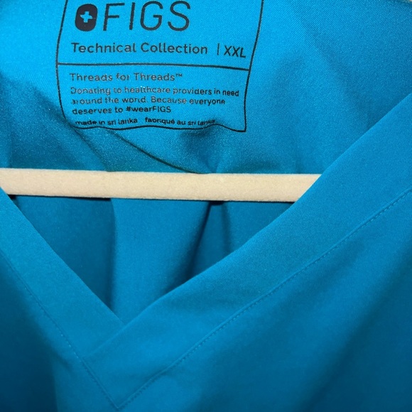 Men’s FIG scrub shirt- Turquoise blue Men’s XXL - Picture 5 of 6